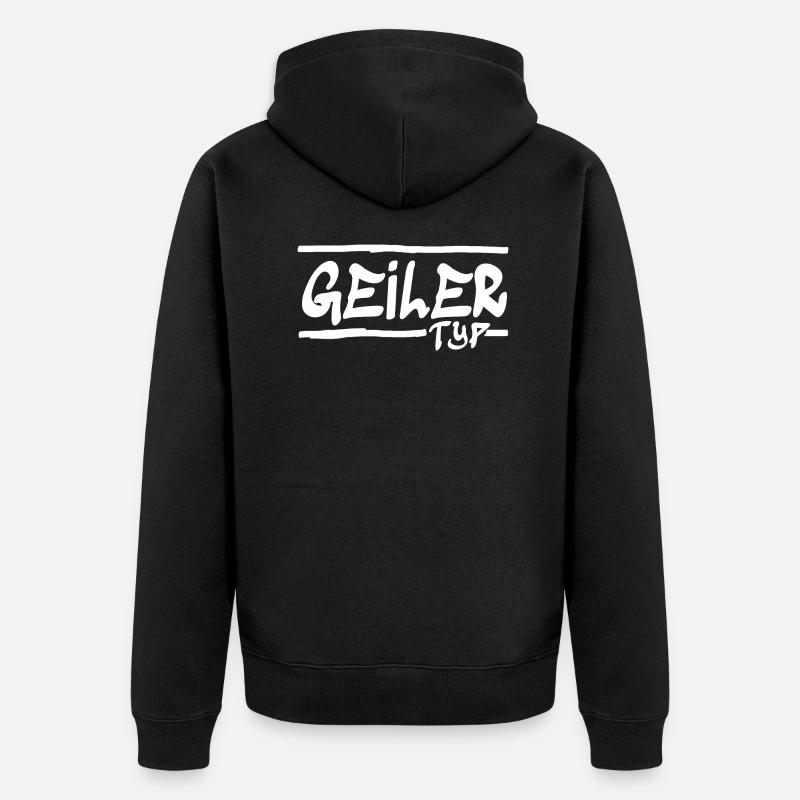 Geiler Typ, selbstbewusst, Kompliment, Motivation - Unisex Premium Bio Zip Hoodie - Schwarz