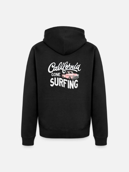 California Gone surfing - Unisex Premium Organic Zip Hoodie - black