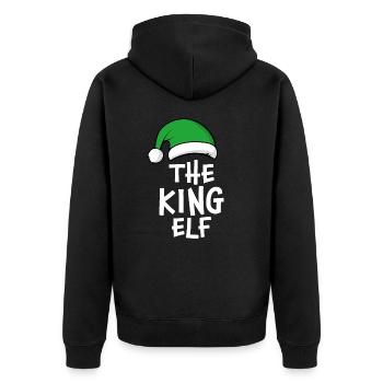 The King Elf - Unisex Premium Organic Zip Hoodie - black - Back - Nico (187cm)