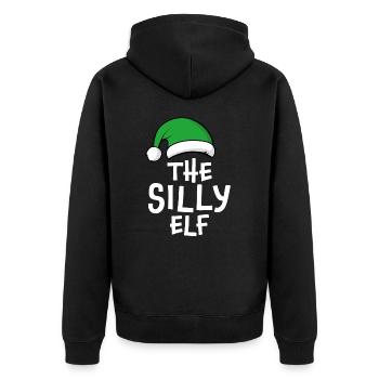The Silly Elf - Unisex Premium Organic Zip Hoodie - black - Back - Nico (187cm)