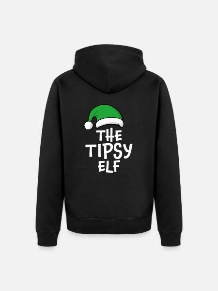The Tipsy Elf - Unisex Premium Organic Zip Hoodie - black