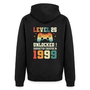 Niveau 25 Anniversaire Gamer 25 Ans - Veste à capuche bio Premium Unisexe - noir - Dos - Nico (187cm)