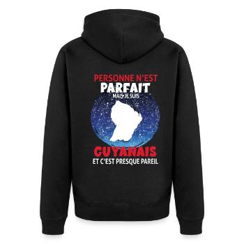 Guyanais Parfait Humour Guyane Idée Cadeau Homme - Veste à capuche bio Premium Unisexe - noir - Dos - Nico (187cm)