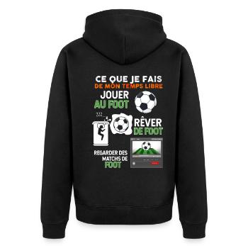 Football Cadeau Foot Homme Papa Et Fils - Veste à capuche bio Premium Unisexe - noir - Dos - Nico (187cm)