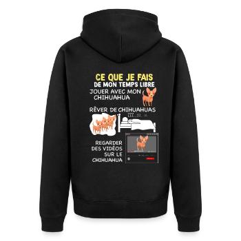 Temps Libre Avec Chien Chihuahua - Veste à capuche bio Premium Unisexe - noir - Dos - Nico (187cm)
