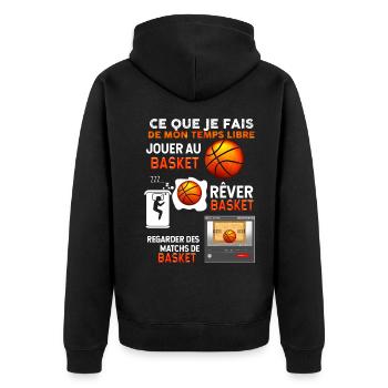 Basket temps libre Pour Basketteur Cadeau Homme - Veste à capuche bio Premium Unisexe - noir - Dos - Nico (187cm)
