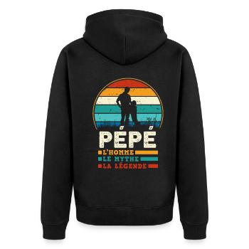 Mon Pépé est Une légende Cadeau drôle papi - Veste à capuche bio Premium Unisexe - noir - Dos - Nico (187cm)