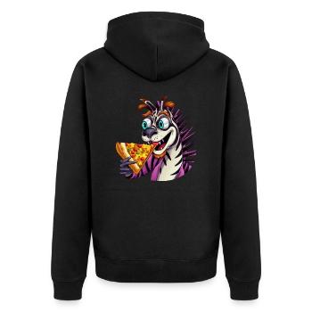 Indulgence des amateurs de pizza zèbre - Veste à capuche bio Premium Unisexe - noir - Dos - Nico (187cm)