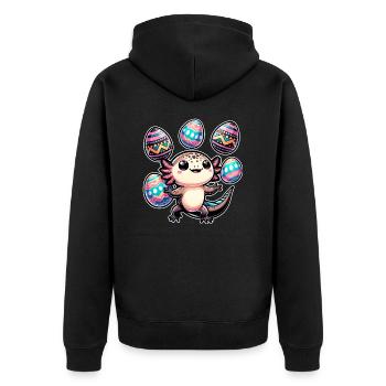 Axolotl Juggler Easter Eggs - Unisex Premium Organic Zip Hoodie - black - Back - Nico (187cm)