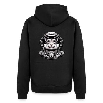 Hamster Astronaut: Space Adventure - Unisex Premium Organic Zip Hoodie - black - Back - Nico (187cm)