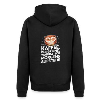 oiseau de nuit hibou hibou oiseau - Veste à capuche bio Premium Unisexe - noir - Dos - Nico (187cm)