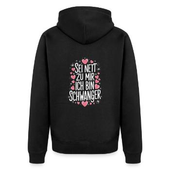Pregnancy Announce Baby Birth Pregnant - Unisex Premium Organic Zip Hoodie - black - Back - Nico (187cm)