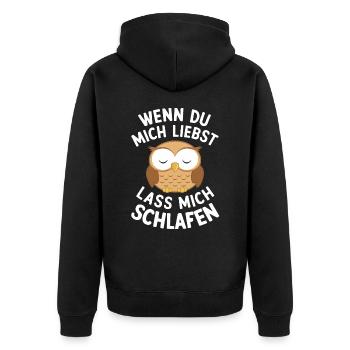 oiseau de nuit hibou hibou oiseau - Veste à capuche bio Premium Unisexe - noir - Dos - Nico (187cm)