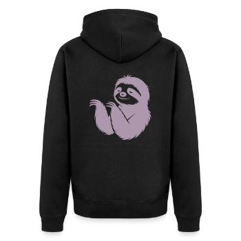 Cool paresseux silhouette portrait visage tête - Veste à capuche bio Premium Unisexe - noir - Dos - Nico (187cm)