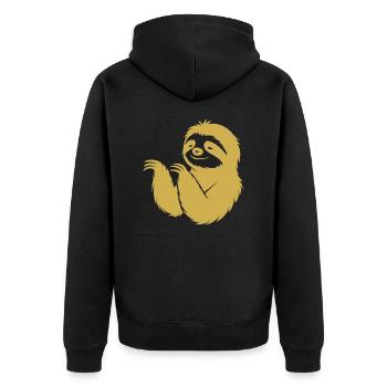 Cool paresseux silhouette portrait visage tête - Veste à capuche bio Premium Unisexe - noir - Dos - Nico (187cm)