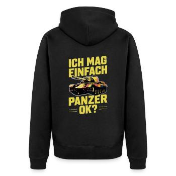Tanks Main Battle Tanks Tank Tanks Tank Drivers - Unisex Premium Organic Zip Hoodie - black - Back - Nico (187cm)
