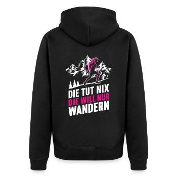 Hiking Hikers Hike Mountains Forest - Unisex Premium Organic Zip Hoodie - black - Back - Nico (187cm)