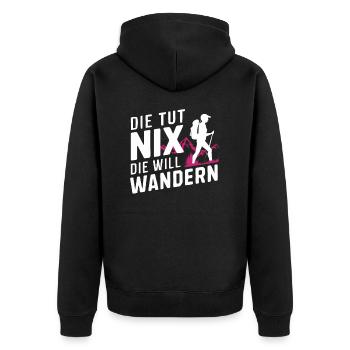 Hiking Hikers Hike Mountains Forest - Unisex Premium Organic Zip Hoodie - black - Back - Nico (187cm)
