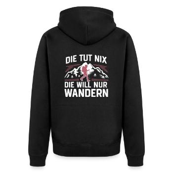 Hiking Hikers Hike Mountains Forest - Unisex Premium Organic Zip Hoodie - black - Back - Nico (187cm)