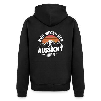Hiking Hikers Hike Mountains Forest - Unisex Premium Organic Zip Hoodie - black - Back - Nico (187cm)