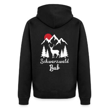 Forêt-Noire Forêt-Noire du Bade-Wurtemberg - Veste à capuche bio Premium Unisexe - noir - Dos - Nico (187cm)