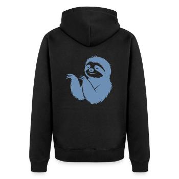 Cool paresseux silhouette portrait visage tête - Veste à capuche bio Premium Unisexe - noir - Dos - Nico (187cm)