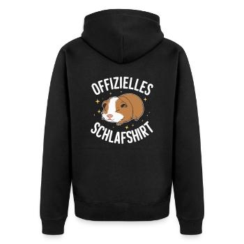 Meerschweinchen Kurzhaar Langhaar Crested Hunde - Unisex Premium Bio Zip Hoodie - Schwarz - Hinten - Nico (187cm)