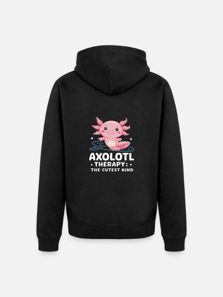 Axolotl Fish - Unisex Premium Organic Zip Hoodie - black