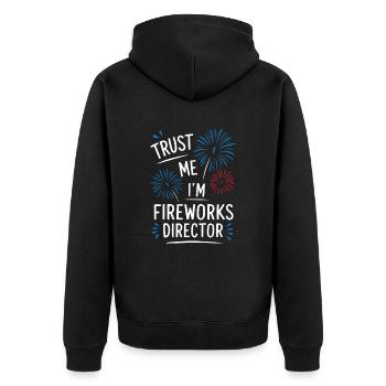 Pyrotechnics Fireworks Pyrotechnics - Unisex Premium Organic Zip Hoodie - black - Back - Nico (187cm)