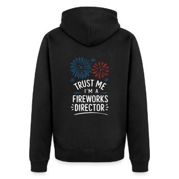 Pyrotechnics Fireworks Pyrotechnics - Unisex Premium Organic Zip Hoodie - black - Back - Nico (187cm)
