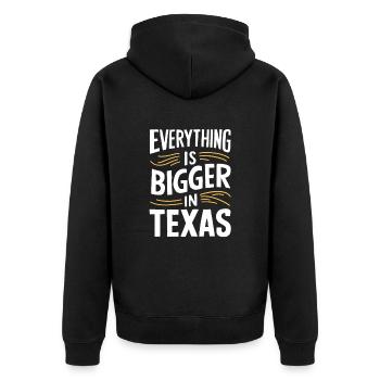 Texas State Texans Texas - Unisex Premium Organic Zip Hoodie - black - Back - Nico (187cm)