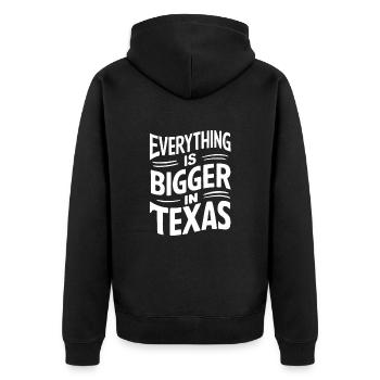 Texas State Texans Texas - Unisex Premium Organic Zip Hoodie - black - Back - Nico (187cm)