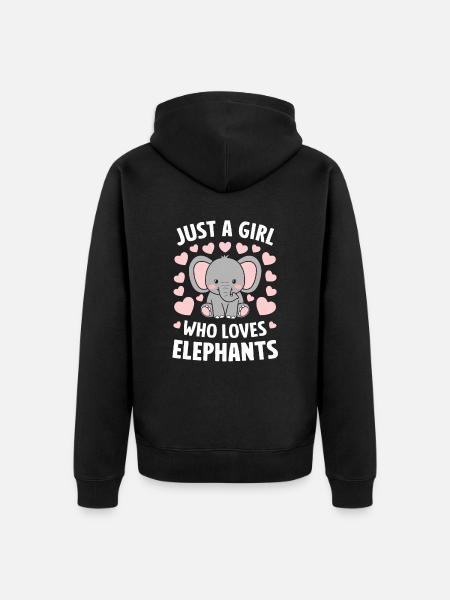 Elephant Animal Elephants Zoo - Unisex Premium Organic Zip Hoodie - black