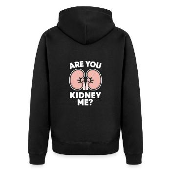 Nierenspender Niere Organspender - Unisex Premium Bio Zip Hoodie - Schwarz - Hinten - Nico (187cm)