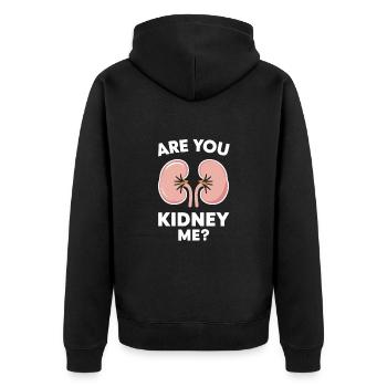 Nierenspender Niere Organspender - Unisex Premium Bio Zip Hoodie - Schwarz - Hinten - Nico (187cm)