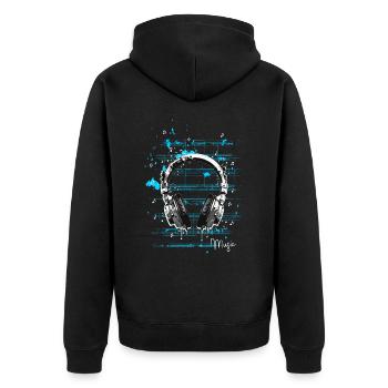 Casque musical - Veste à capuche bio Premium Unisexe - noir - Dos - Nico (187cm)