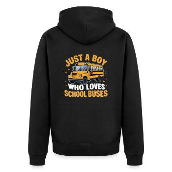 Bus Busfahrer Schulbus - Unisex Premium Bio Zip Hoodie - Schwarz - Hinten - Nico (187cm)