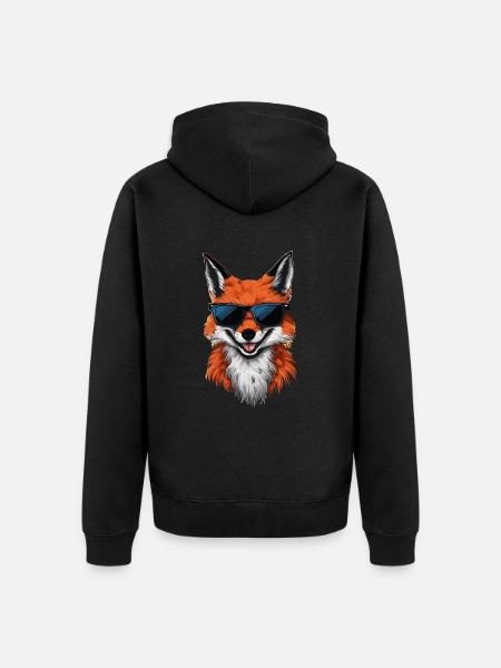 Renard Renards Animal - Veste à capuche bio Premium Unisexe - noir