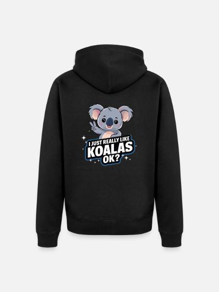 Koala Koala Koala Bear Animal - Unisex Premium Organic Zip Hoodie - black