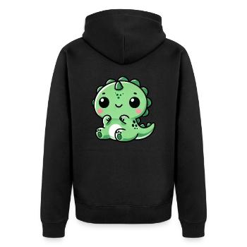 Mignon Dino T-Rex Chibi - Veste à capuche bio Premium Unisexe - noir - Dos - Nico (187cm)
