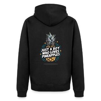 Ananas Fruit tropical hawaïen - Veste à capuche bio Premium Unisexe - noir - Dos - Nico (187cm)