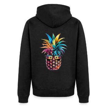 Ananas Fruit tropical hawaïen - Veste à capuche bio Premium Unisexe - noir - Dos - Nico (187cm)