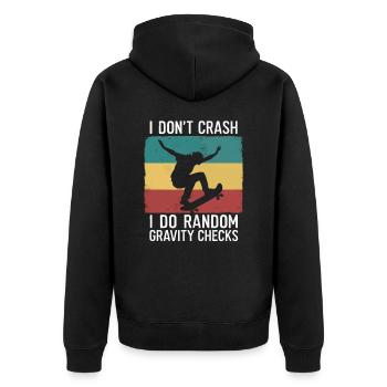 Skateboarding Skater Skateboard Skateboarder - Unisex Premium Organic Zip Hoodie - black - Back - Nico (187cm)