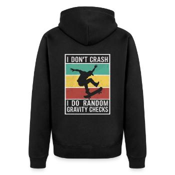 Skateboarding Skater Skateboard Skateboarder - Unisex Premium Organic Zip Hoodie - black - Back - Nico (187cm)