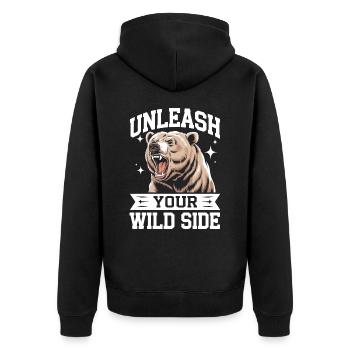 Bear Grizzly Bear Brown Bear Bear - Unisex Premium Organic Zip Hoodie - black - Back - Nico (187cm)