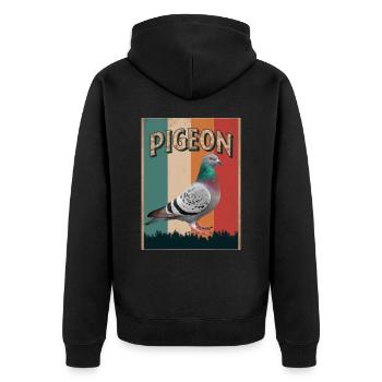 Pigeon Pigeons Animal Oiseau - Veste à capuche bio Premium Unisexe - noir - Dos - Nico (187cm)