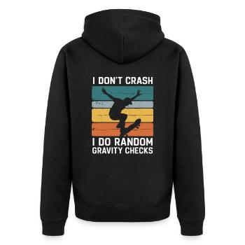 Skateboarding Skater Skateboard Skateboarder - Unisex Premium Organic Zip Hoodie - black - Back - Nico (187cm)