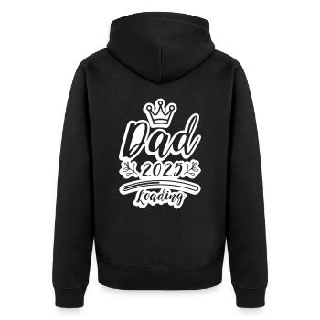 Dad 2025 Loading Papa Baby - Unisex Premium Bio Zip Hoodie - Schwarz - Hinten - Nico (187cm)