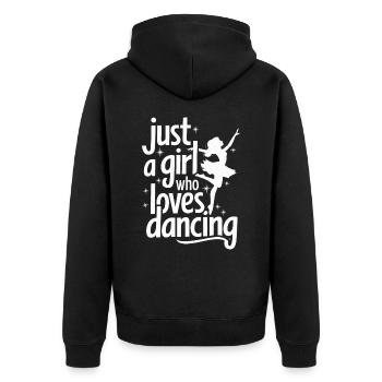 Tanzen Tänzer Tanzen - Unisex Premium Bio Zip Hoodie - Schwarz - Hinten - Nico (187cm)