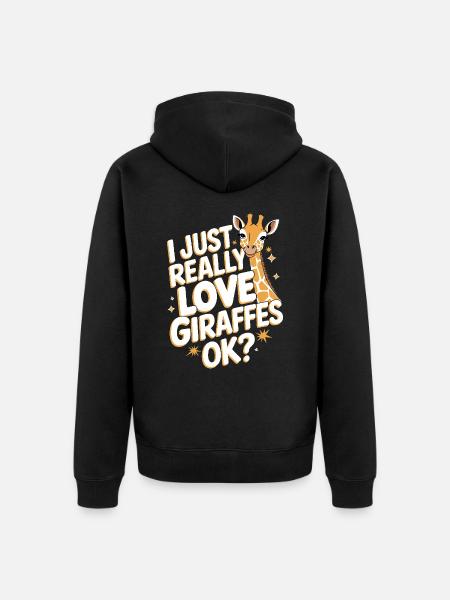 Giraffe Animal Africa Giraffes - Unisex Premium Organic Zip Hoodie - black